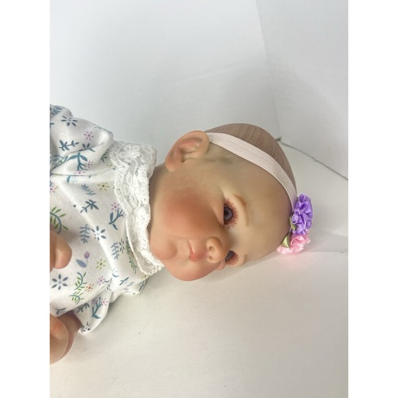 Reborn Style Baby Doll Realistic Newborn Vinyl Cloth Body Blue Eyes - Picture 7 of 11